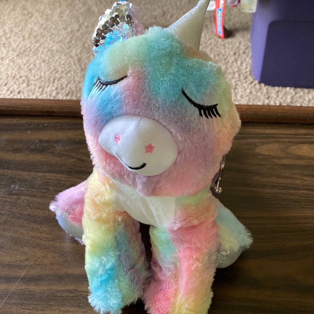 NEW Plush Multi-colored Unicorn Purse with Coin Purse